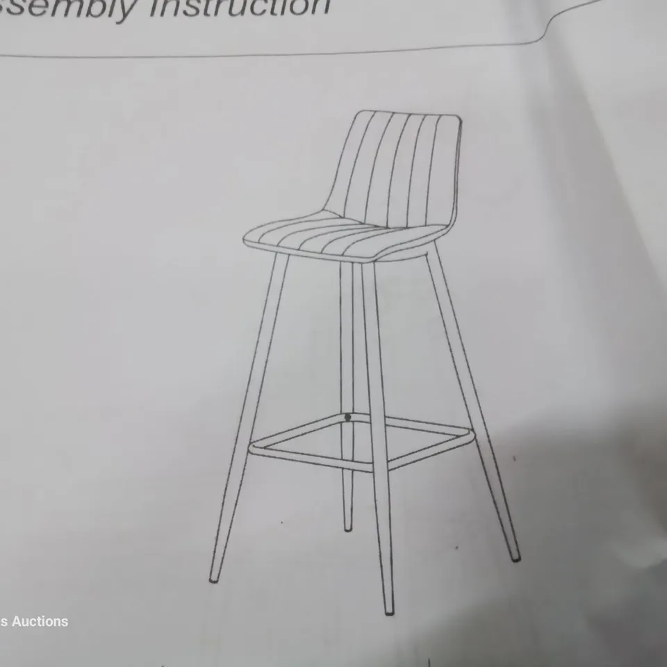 BOXED PAIR BAR STOOLS GREEN VELVET