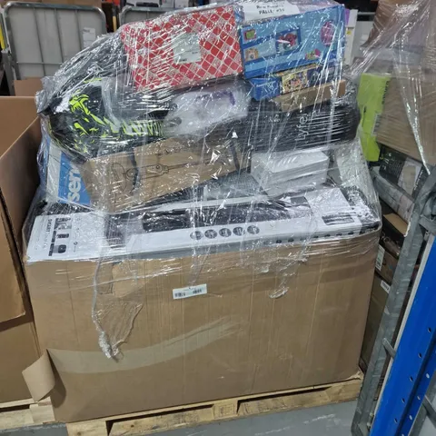 PALLET OF ASSORTED HOUSEHOLD ITEMS TOO INCLUDE TOWER FANS , FOAM SPRAYERS , ETC
