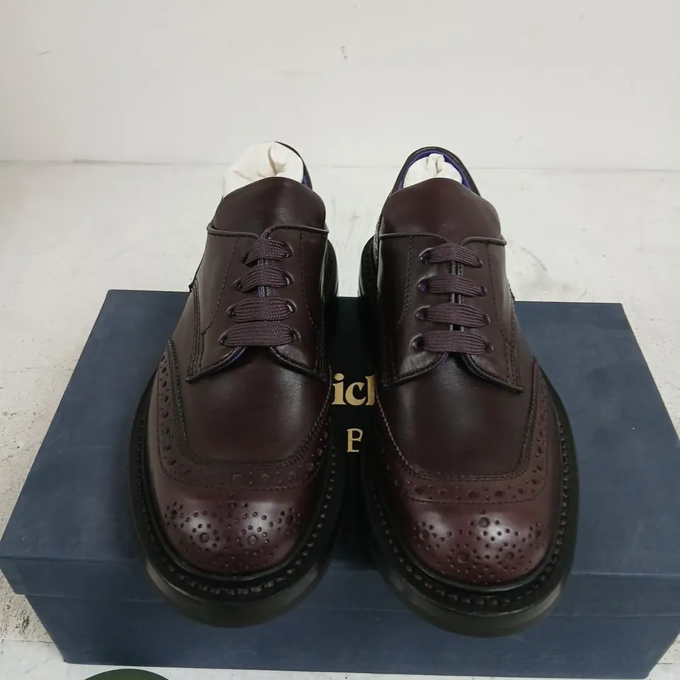 TRICKER'S FOR BURBERRY BURGUNDY LEATHER BROGUES – UK 3