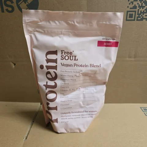 FREE SOUL VEGAN PROTEIN BLEND BERRY FLAVOUR (600G)