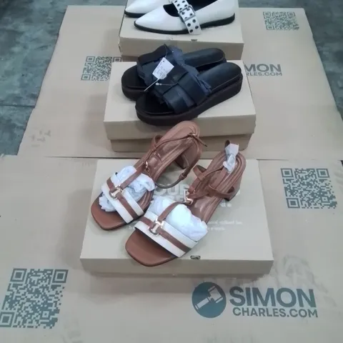 PALLET CONTAINING APPROXIMATELY 88X ASSORTED BRAND NEW DESIGNER SHOES INCLUDING: SIMPLY BE BEIGE SHOES , JD WILLIAMS BLACK SANDALS, JD WILLIAMS BLACK SANDALS