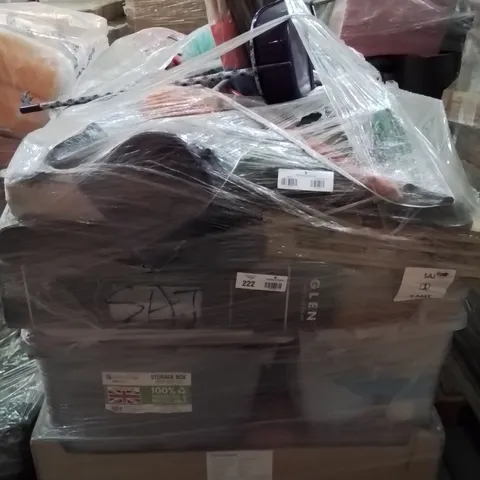 PALLET CONTAINING HALOGEN HEATER LAMP, WIND BREAKERS, CABINETS ECT.