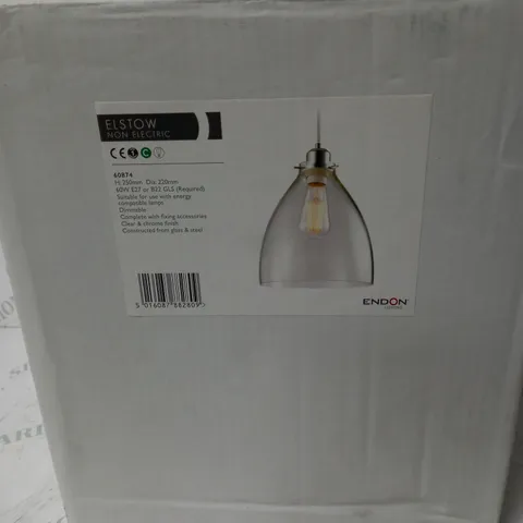 ENDON LIGHTING 25CM GLASS BOWL PENDANT