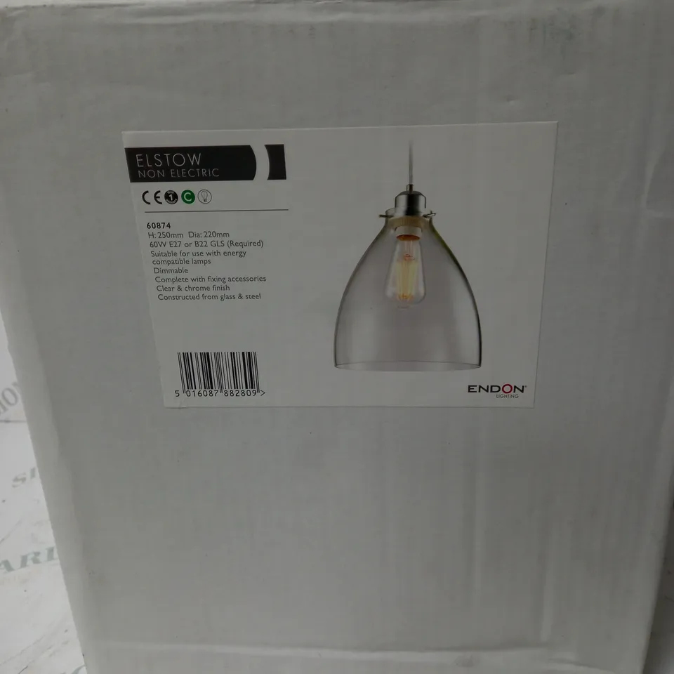 ENDON LIGHTING 25CM GLASS BOWL PENDANT