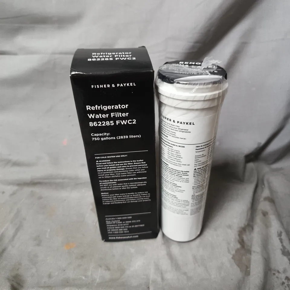 BOXED FISHER & PAYKEL REFRIGERATOR WATER FILTER 862285 FWC2