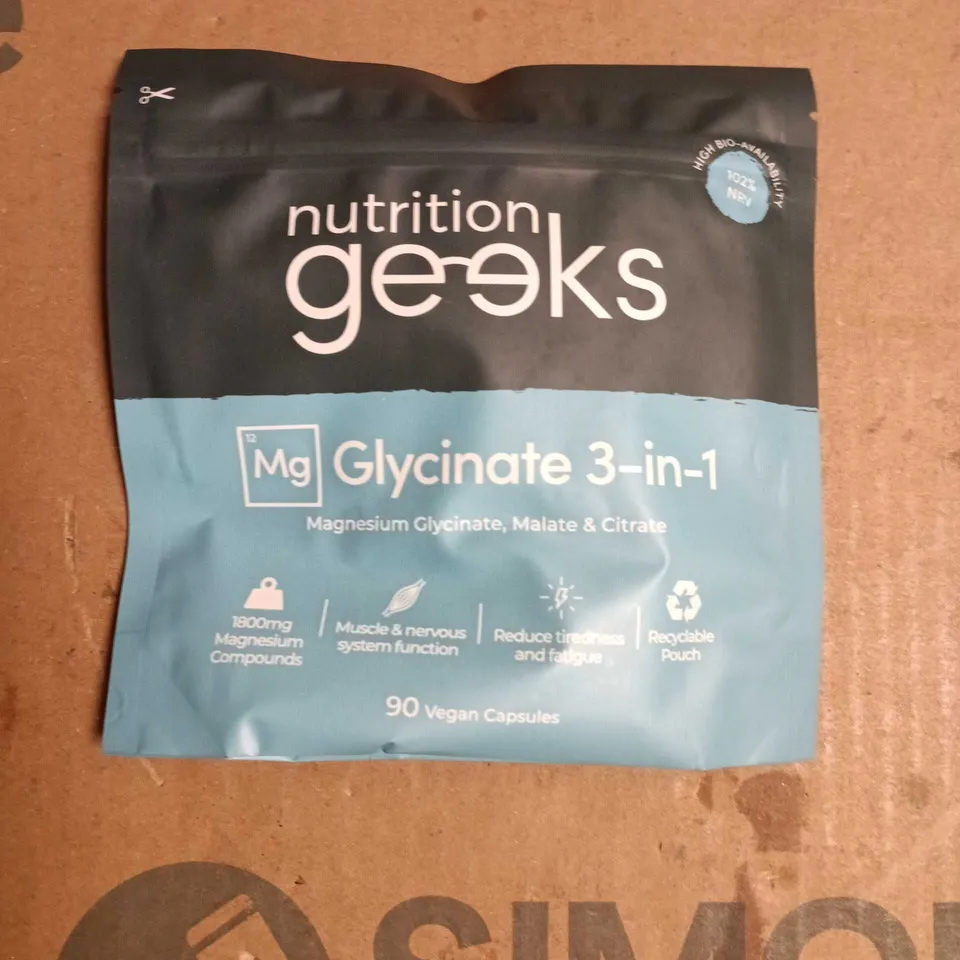 NUTRITION GEEKS GLYCINATE 3-IN-1 MAGNESIUM SUPPLEMENT – 90 VEGAN CAPSULES