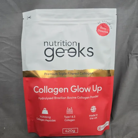 NUTRITION GEEKS COLLAGEN GLOW UP HYDROLYSED BRAZILIAN BOVINE COLLAGEN POWDER - UNFLAVOURED