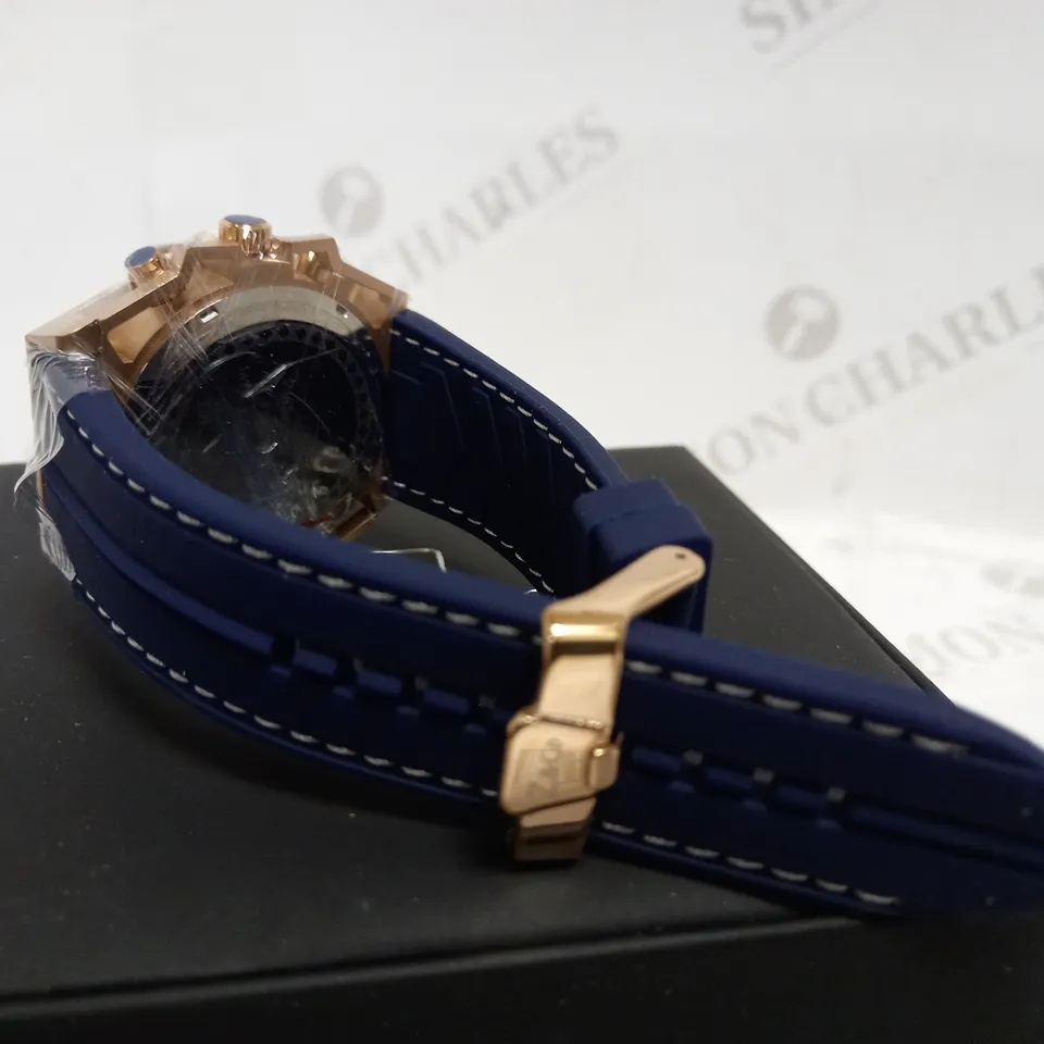 ZIHLMANN & CO TRIPLE DIAL STUD DETAIL RUBBER STRAP WATCH RRP £520