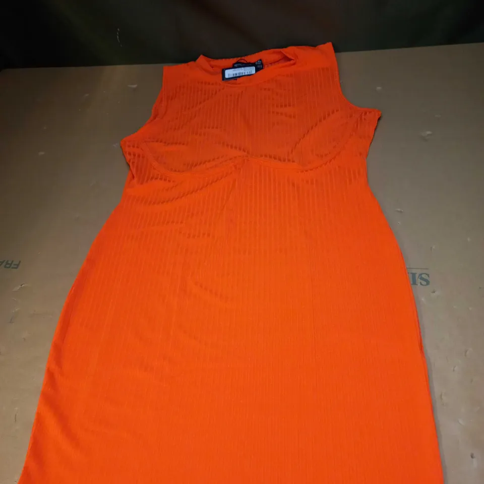 SHAPE ORANGE RIB BUST BODYCON DRESS SIZE 18
