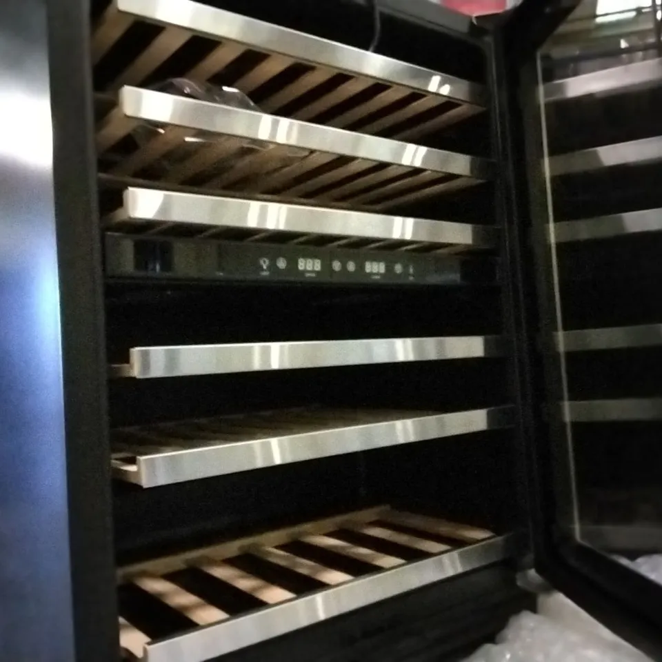 DESIGNER ELECTRIC 60CM WINE COOLER FULL RANGE DUAL ZONE STAINLESS STEEL