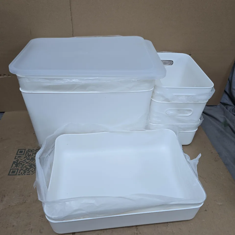 8PC STORAGE TUB SET IN WHITE