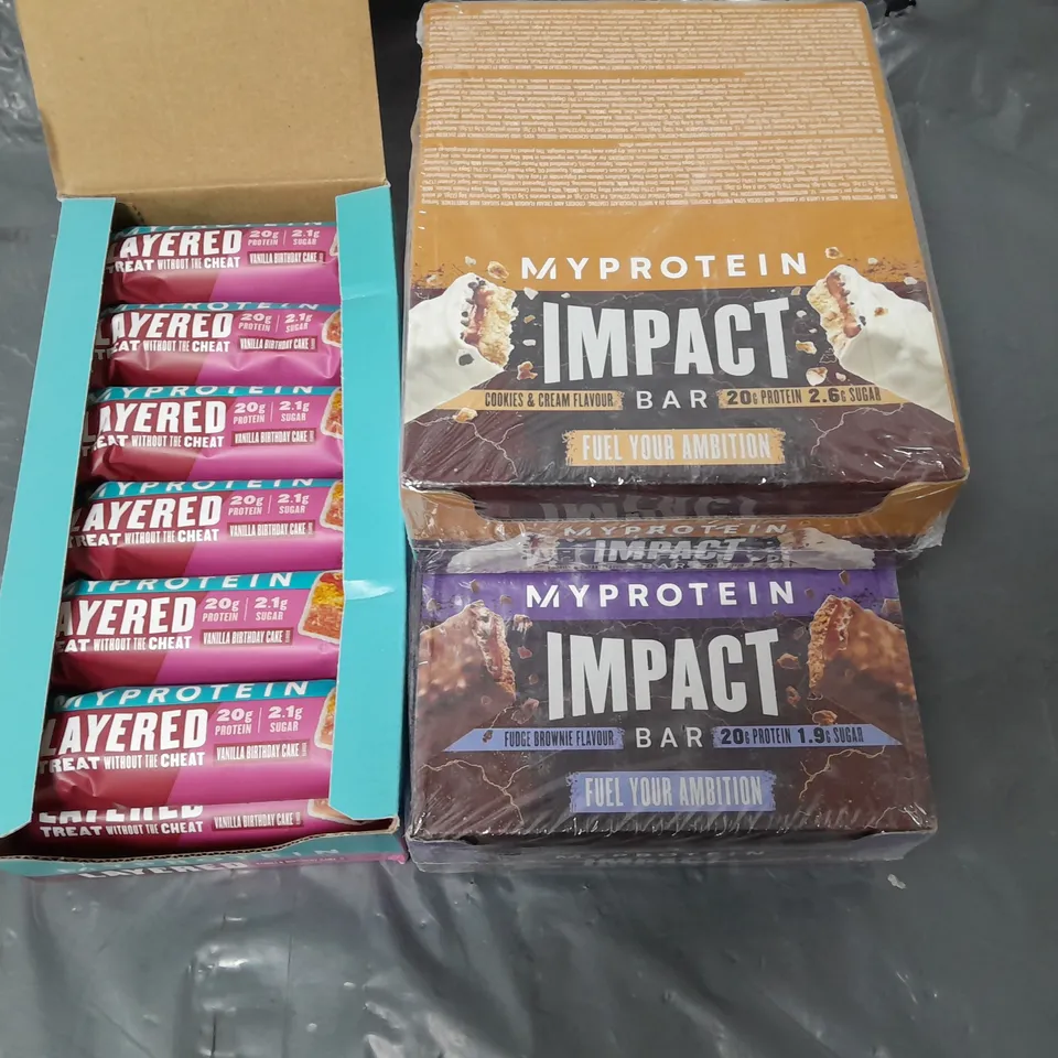 LOT OF 3 MYPROTEIN 12 BAR MULTI PACKS - VARIOUS FLAVOURS