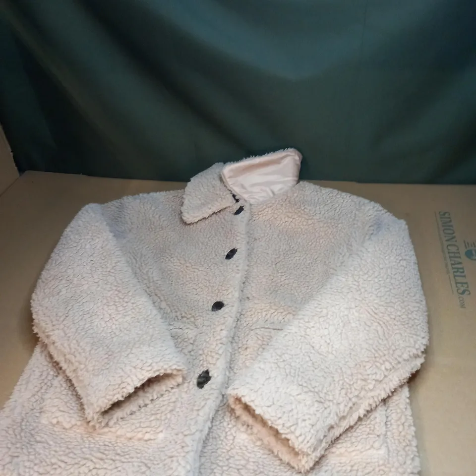 WOMENS BUTTON TEDDY BEAR FLEECED JACKET SIZE S