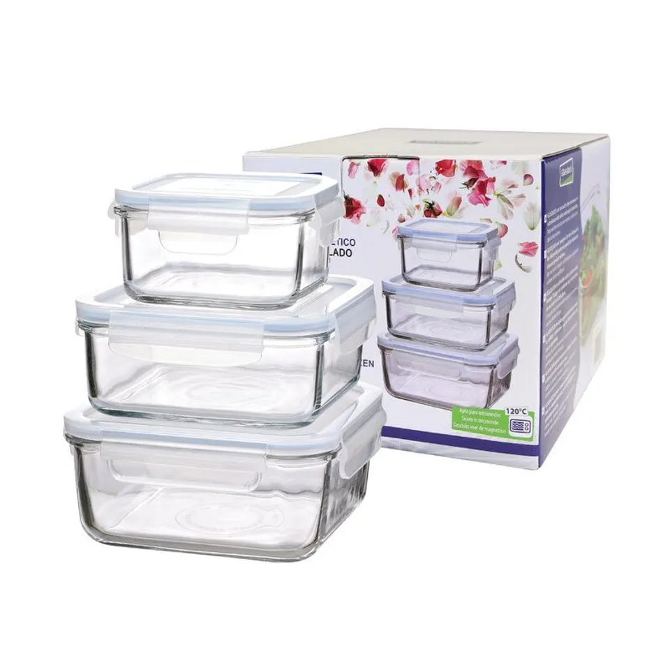 BOXED CLASSIC SQUARE 6 PIECE FOOD STORAGE CONTAINER 