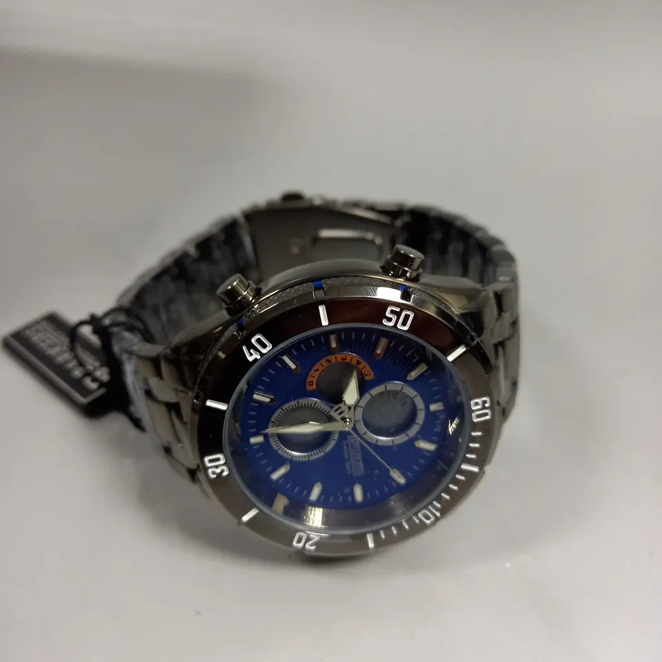 BOXED BARKERS OF KENSINGTON PREMIER SPORT BLUE DIAL WATCH 