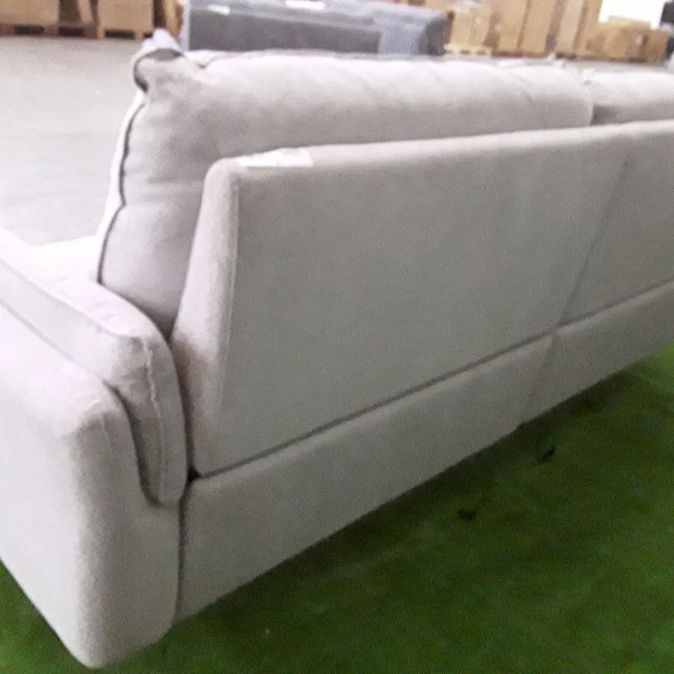 QUALITY ITALIAN DESIGNER BOLZANO 3 SEATER ELECTRIC RECLINER SOFA - LIGHT GREY FABRIC