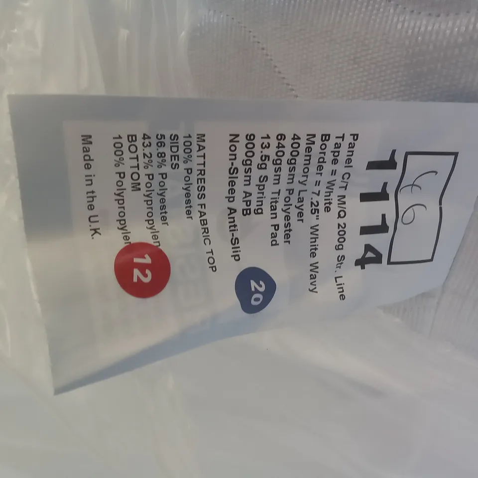 QUALITY BAGGED 4'6" DOUBLE CAIRO MEMORY FOAM OPEN COIL MATTRESS 