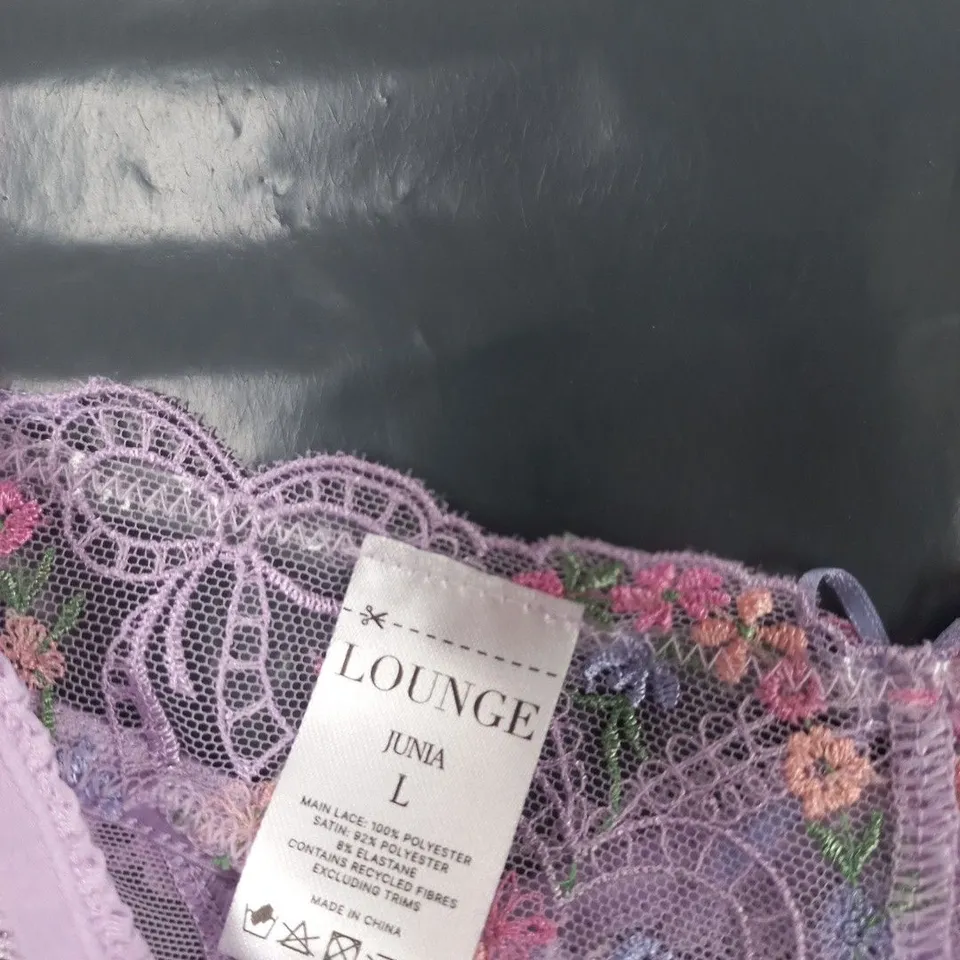 LOUNGE JUNIA LILAC LACE THONG, SIZE L