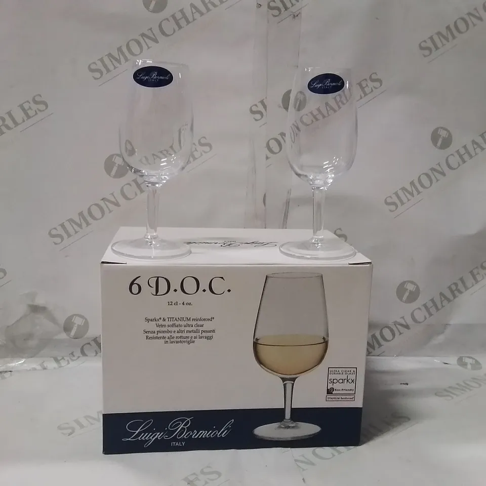 BOXED LUIGI BORMIOLI D.O.C TASTING GLASS SET OF 6