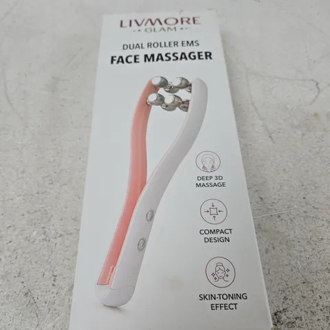 LIVMORE GLAM DUAL ROLLER EMS FACE MASSAGER – DEEP 3D MASSAGE, COMPACT DESIGN