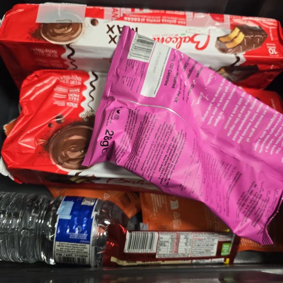 APPROXIMATELY 7 ASSORTED FOOD & DRINK ITEMS TO INCLUDE - NESTLE WATER , AIR UP FANTASTIC FLIPS , PACT COFFEE MAJIRANE ETC