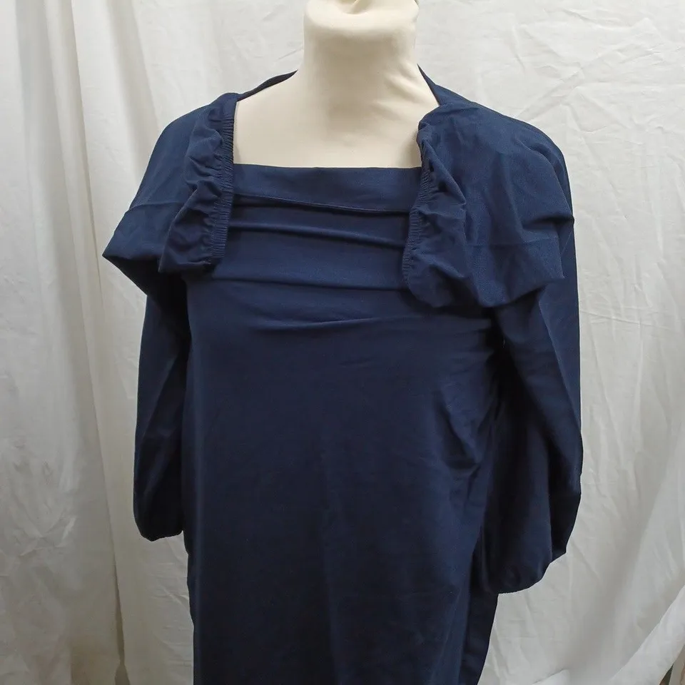 BODEN NAVY D0666 STRECH SQUARE NECK DRESS - UK 12R