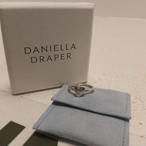 DANIELLA DRAPER SILVER RING WITH HEART DETAIL – BOXED