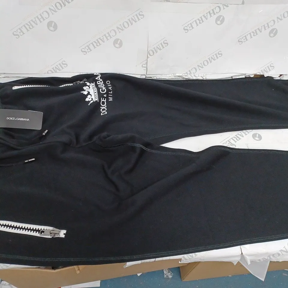 DOLCE & GABANNA BLACK LOGO JOGGERS- LARGE