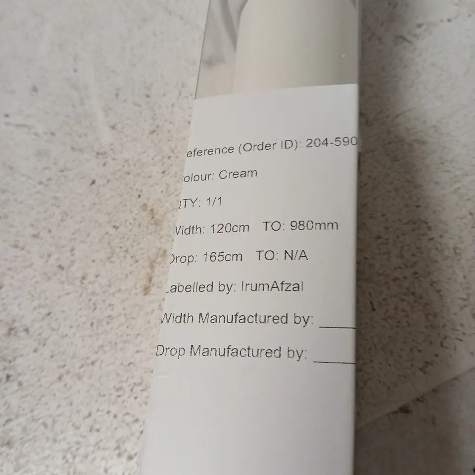 BOXED CREAM WINDOW BLIND - WIDTH 120CM - DROP 165CM