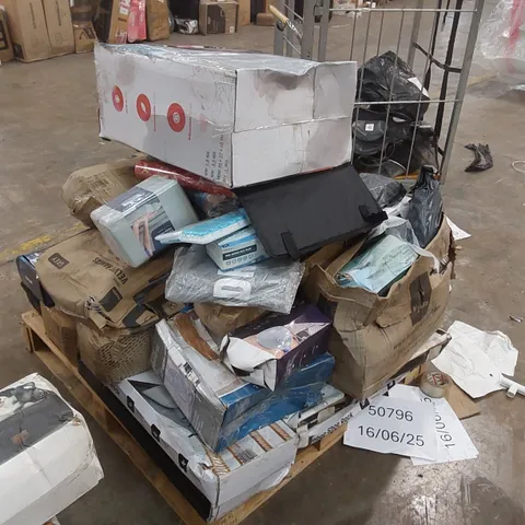 PALLET CONTAINING A LARGE VARIETY OF HOUSEHOLD ITEMS