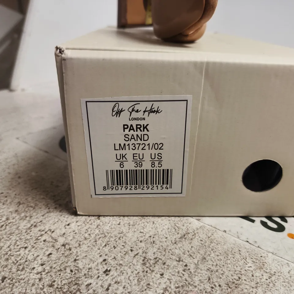 OFF THE HOOK LONDON PARK SAND SUEDE HEELED SANDALS – WOMEN'S, UK 6 (EU 39, US 8.5)