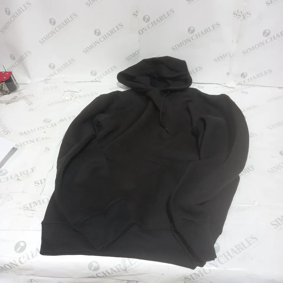 DESIGNER BLACK HOODED JUMPER SIZE L