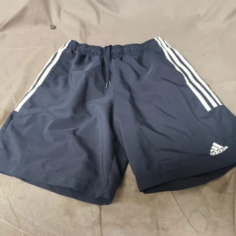 ADIDAS NAVY ATHLETIC SHORTS - SIZE M
