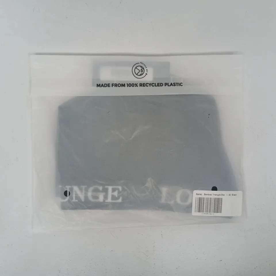 BAGGED LOUNGE BAMBOO TRIANGLE BRA IN BLACK SIZE MEDIUM