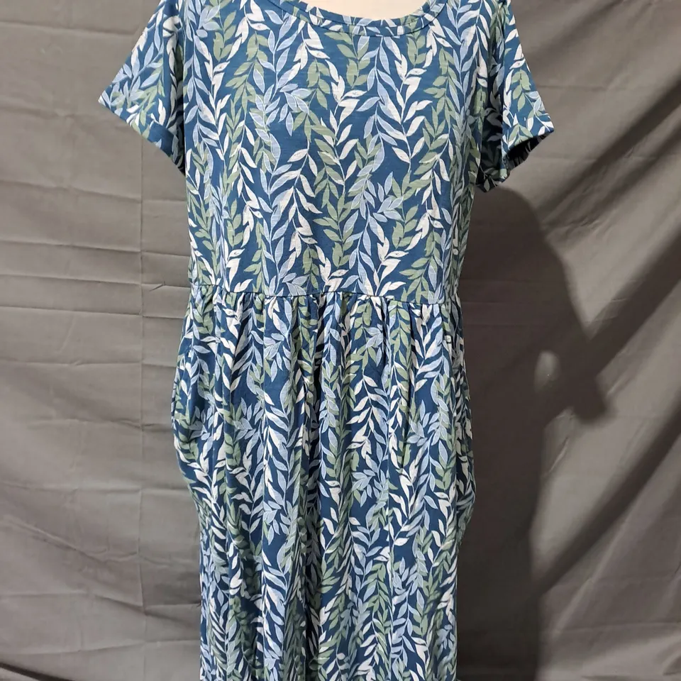 BRAKEBURN WILLOW MAXI DRESS IN BLUE/MULTI UK SIZE 16