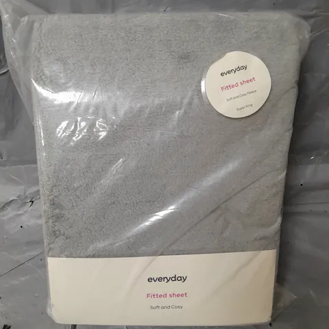 TEDDY FLEECE FITTED SHEET IN GREY