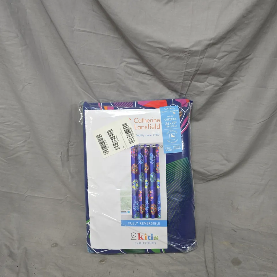 CATHERINE LANSFIELD PAIR OF CURTAINS – KIDS COLLECTION, 66X72 IN (168X183 CM) – FULLY REVERSIBLE