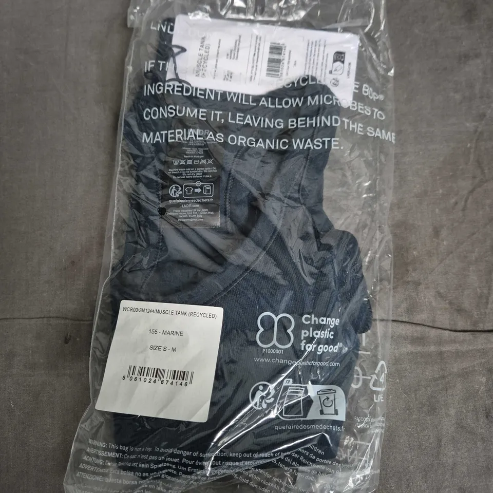 BAGGED LNDR MUSCLE TANK TOP – MARINE (RECYCLED FABRIC) – SIZE S-M