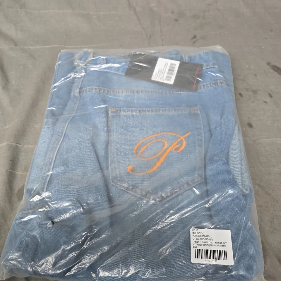 LIQUOR N POKER JEANS – UK 16 MID INDIGO MIDWASH DENIM