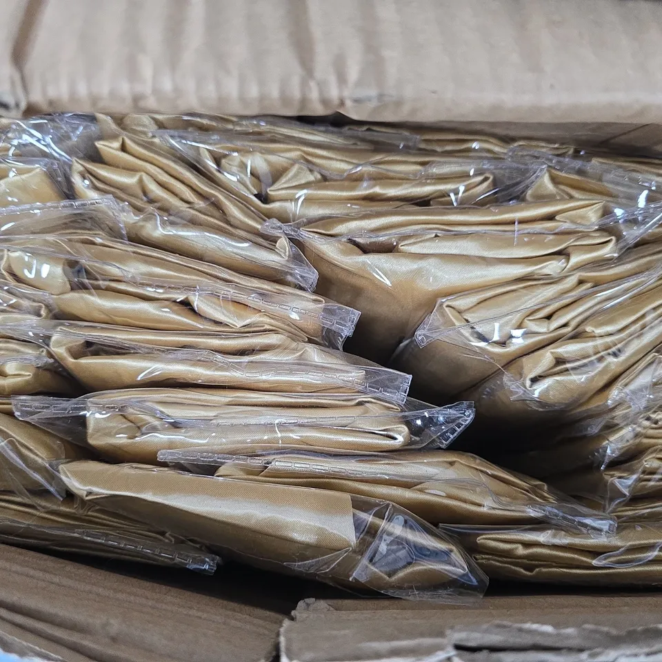 APPROXIMATELY 80 ASSORTED GOLD COLOUR PILLOW CASE PAIRS - COLLECTION ONLY