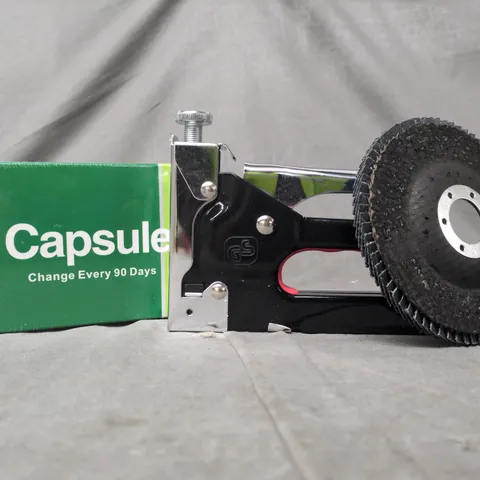 APPROXIMATELY 10 ASSORTED HOUSEHOLD ITEMS TO INCLUDE WATER2 CAPSULES, STAPLER, ETC - COLLECTION ONLY