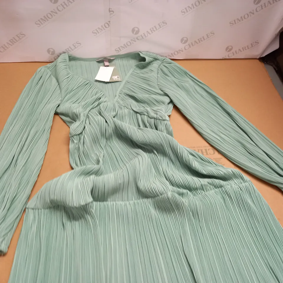 H&M PLEATED LS DRESS - EUR XS