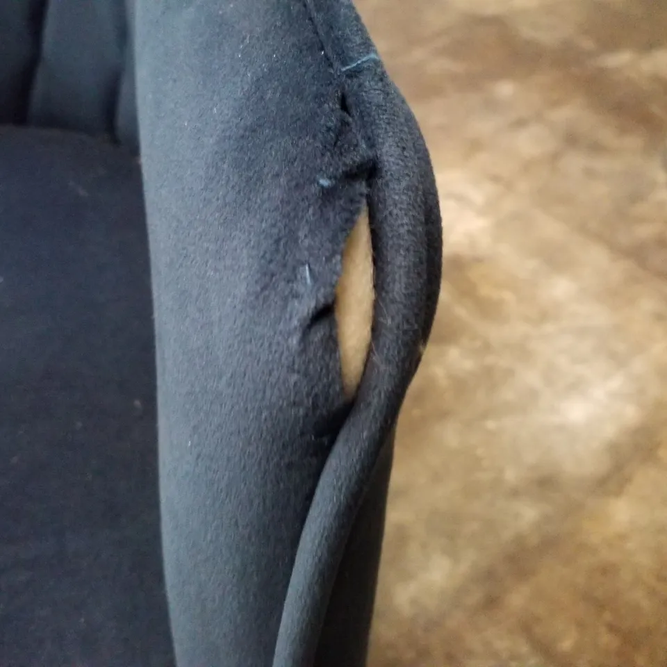 DARK BLUE VELVET DINING CHAIRS WITH BLACK METAL LEGS