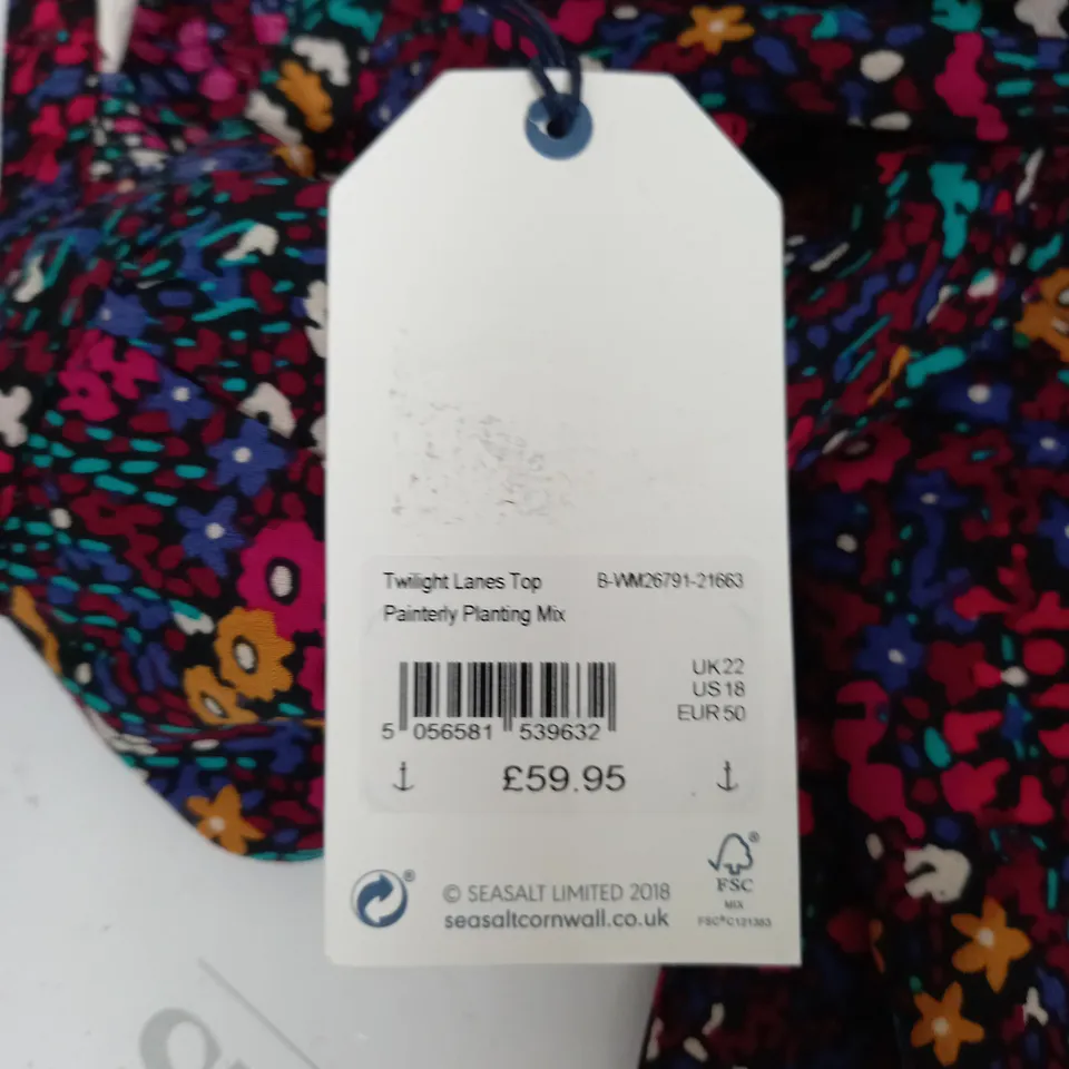 SEASALT CORNWALL TWILIGHT LANES TOP SIZE 22