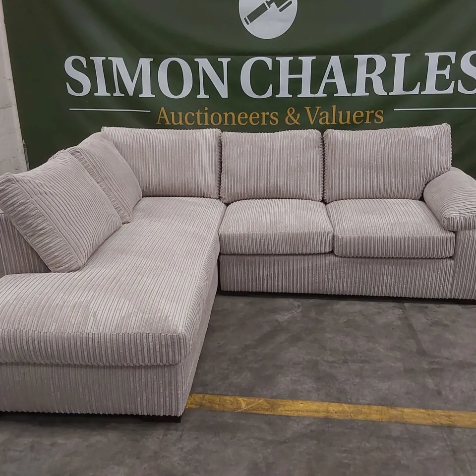 AMALFI STANDARD BACK FABRIC CORNER CHAISE SOFA - CREAM RRP £949