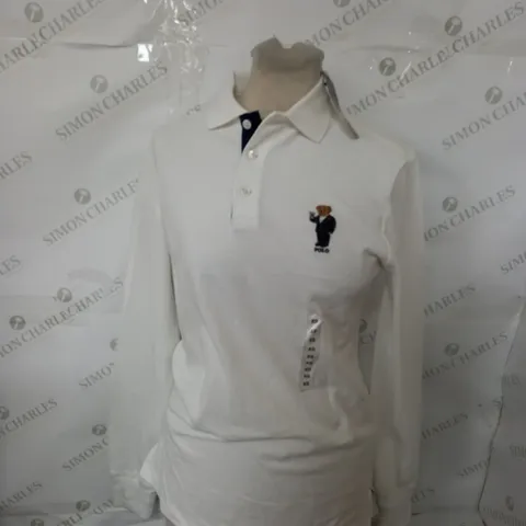 RALPH SLIM FIT POLO WHITE XS