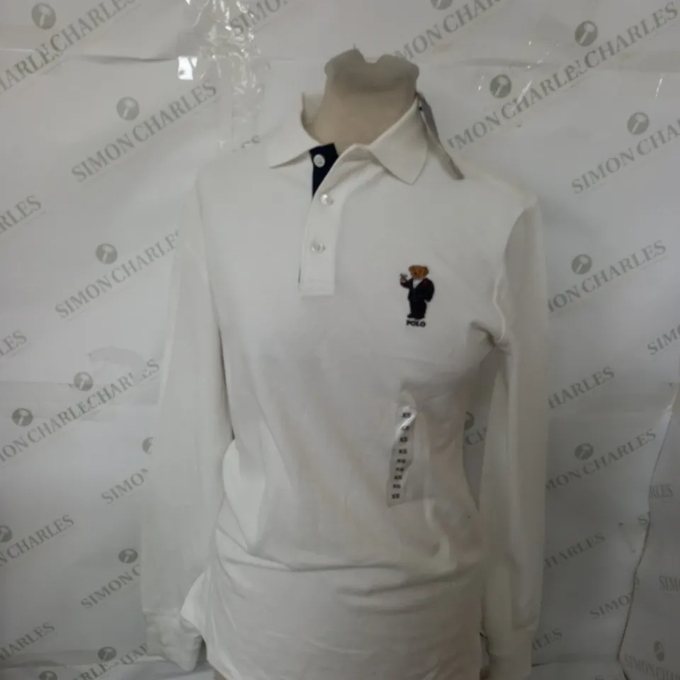 RALPH SLIM FIT POLO WHITE XS