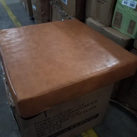BOXED 3 FAUX LEATHER SOFA CUSHIONS (1 BOX, BOX 2 OF 2 ONLY)