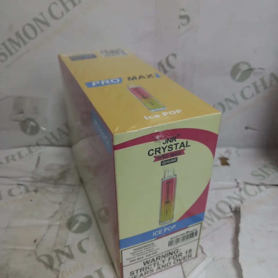 SEALED BOX OF 10 JRN CRYSTAL PRO MAX ICE POP FLAVOUR - 0% NICOTINE