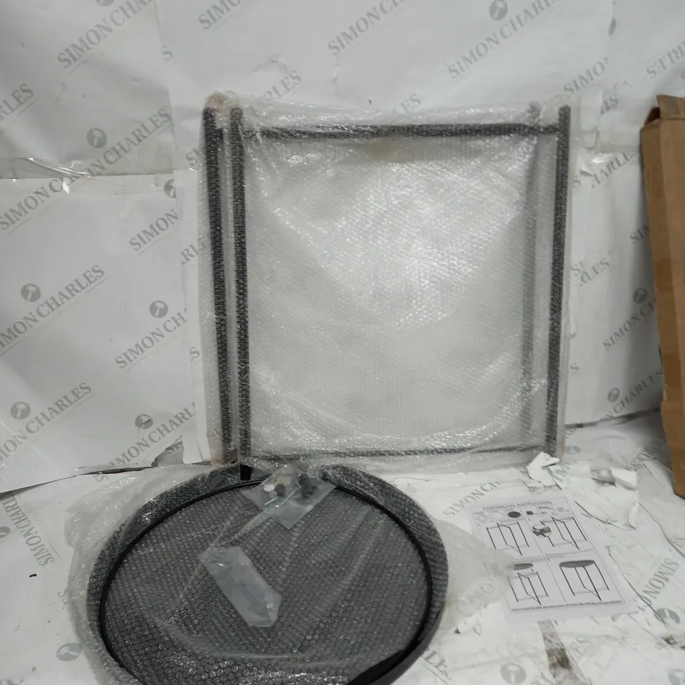 BLACK METAL CIRCULAR TABLE FOLD OUT 
